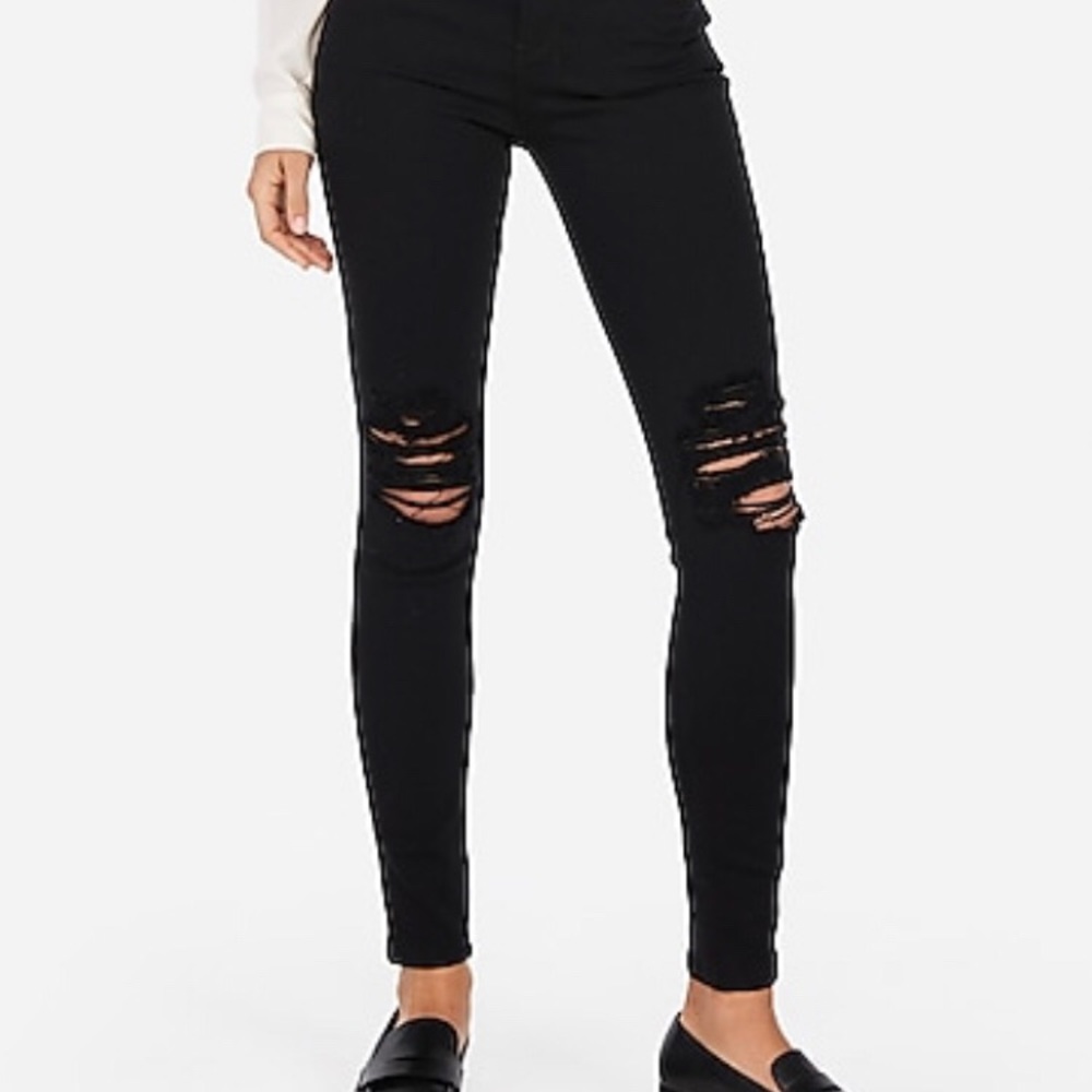 Black express jeans high-rise stretchy jeans